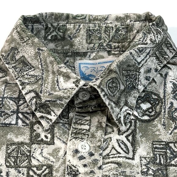 Pride of Hawaii Polo Shirt Mens Medium Short Sleeve Floral Hawaiian Beach Travel - Picture 5 of 6